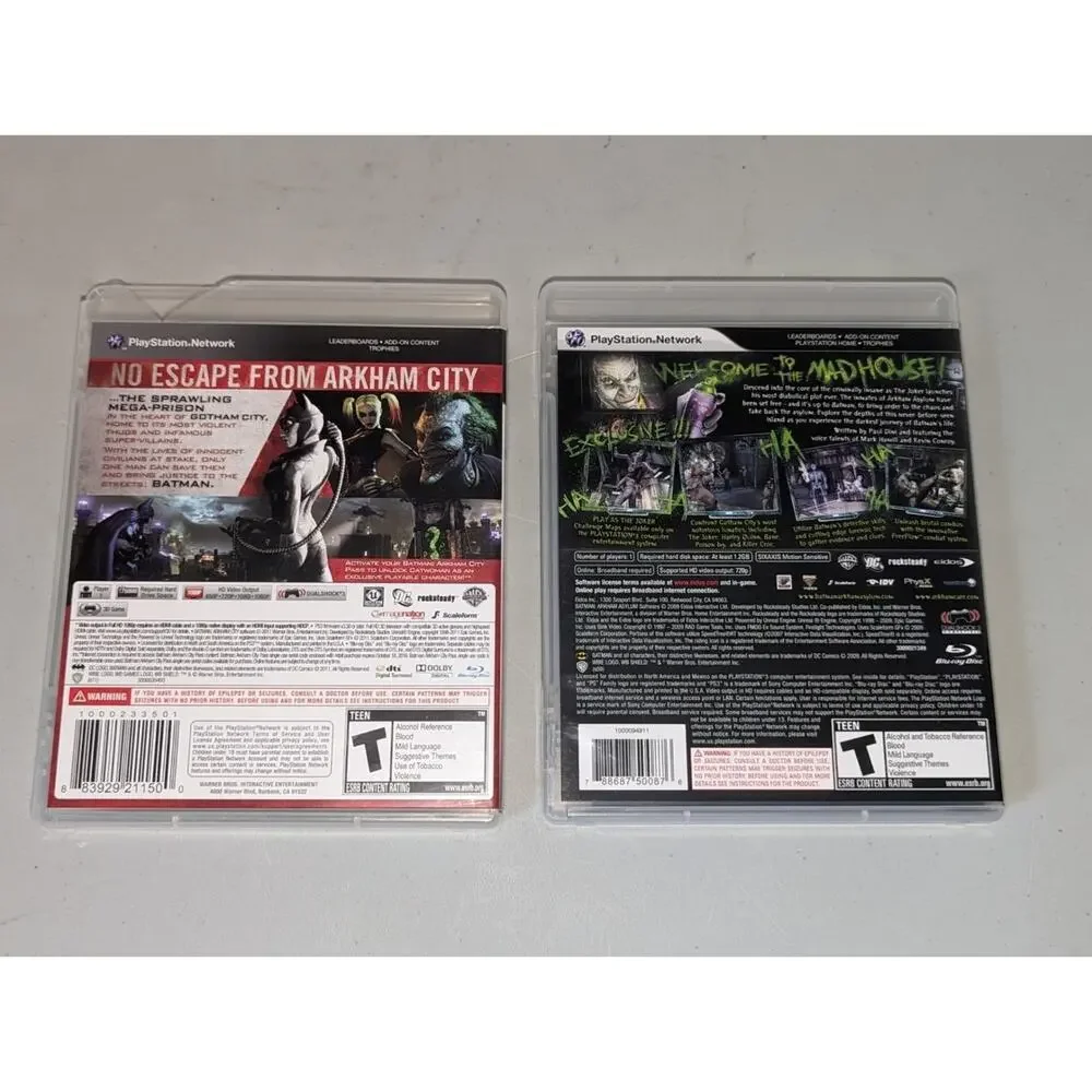 PlayStation 3 PS3 Batman Arkham City Arkham Asylum -082310